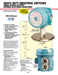 Thumbnail of document Data Sheet - PSW-704 Heavy Duty Industrial NEMA-9 Pressure Switch for High Temps
